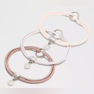Lululemon Logo Charm Hair Ties 3 pack New